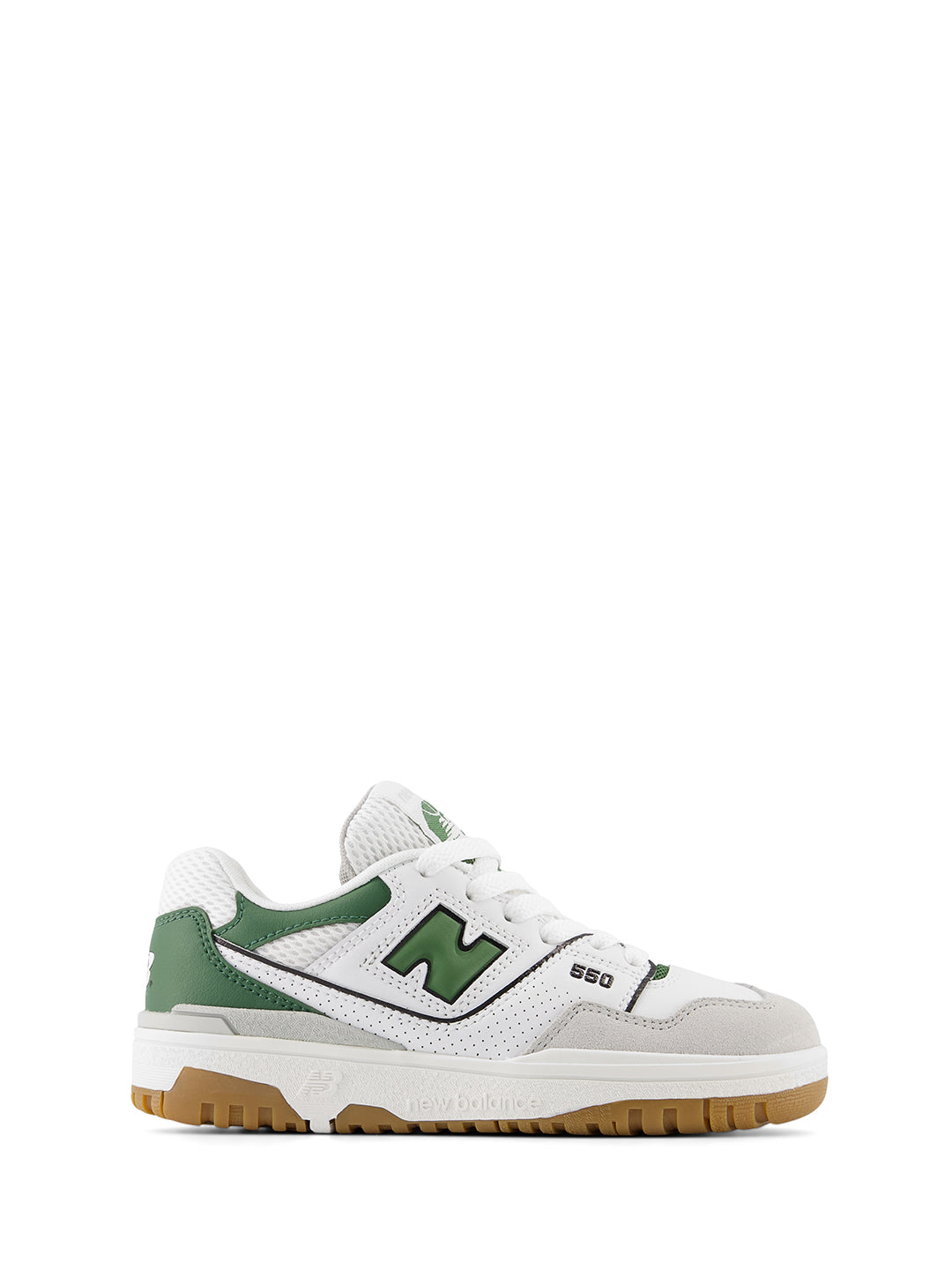 New Balance 550 sneakers kids bianco e verde