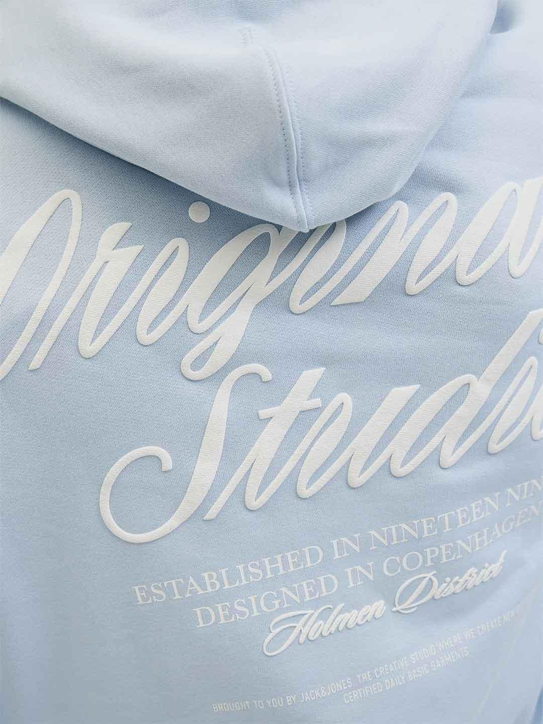 Jack & Jones felpa azzurro con cappuccio 12283054 AZZURRO JACK & JONES