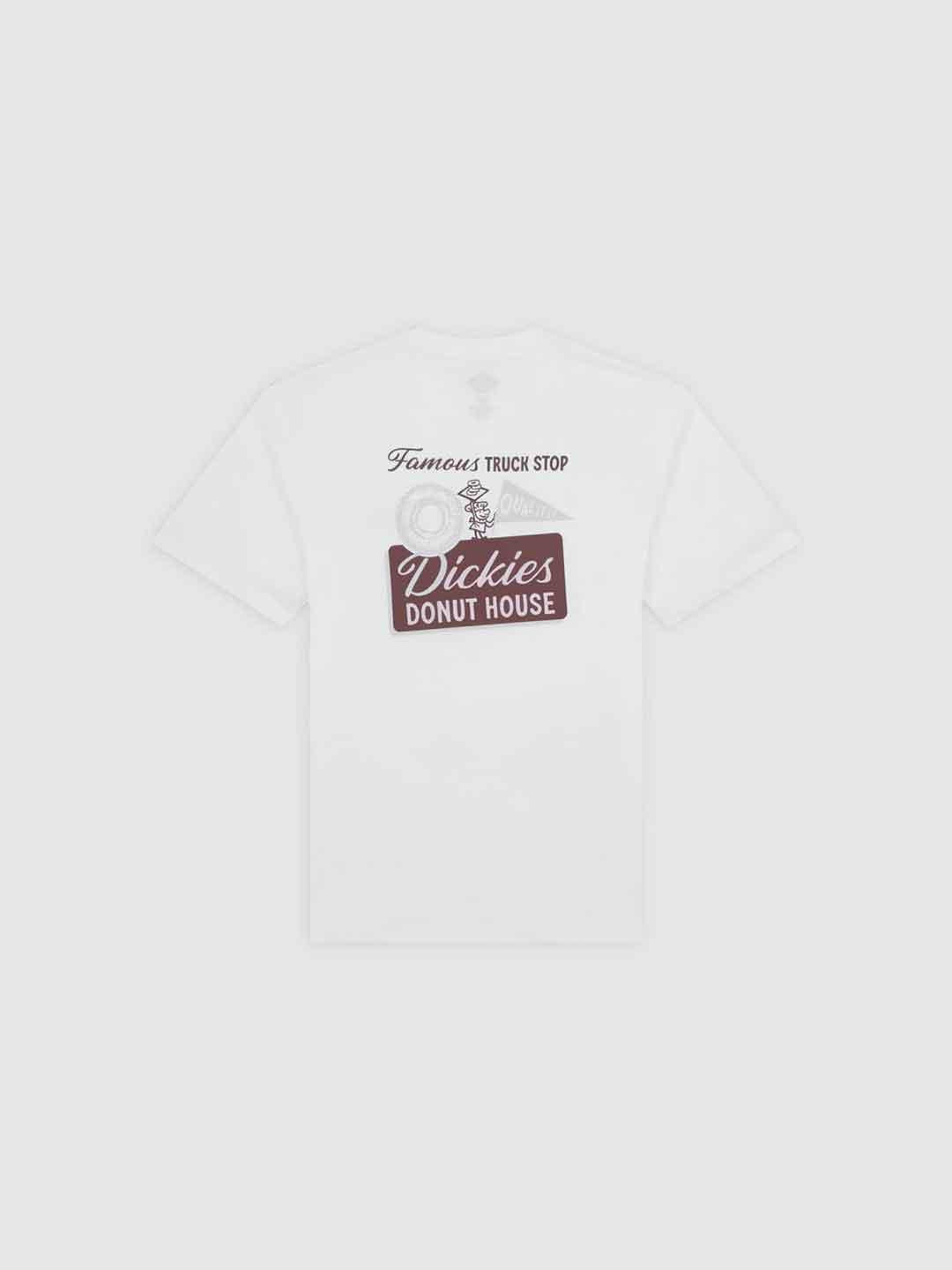 Dickies Donut House t-shirt bianco con stampa retro DK0A87QN0WH1 BIANCO DICKIES