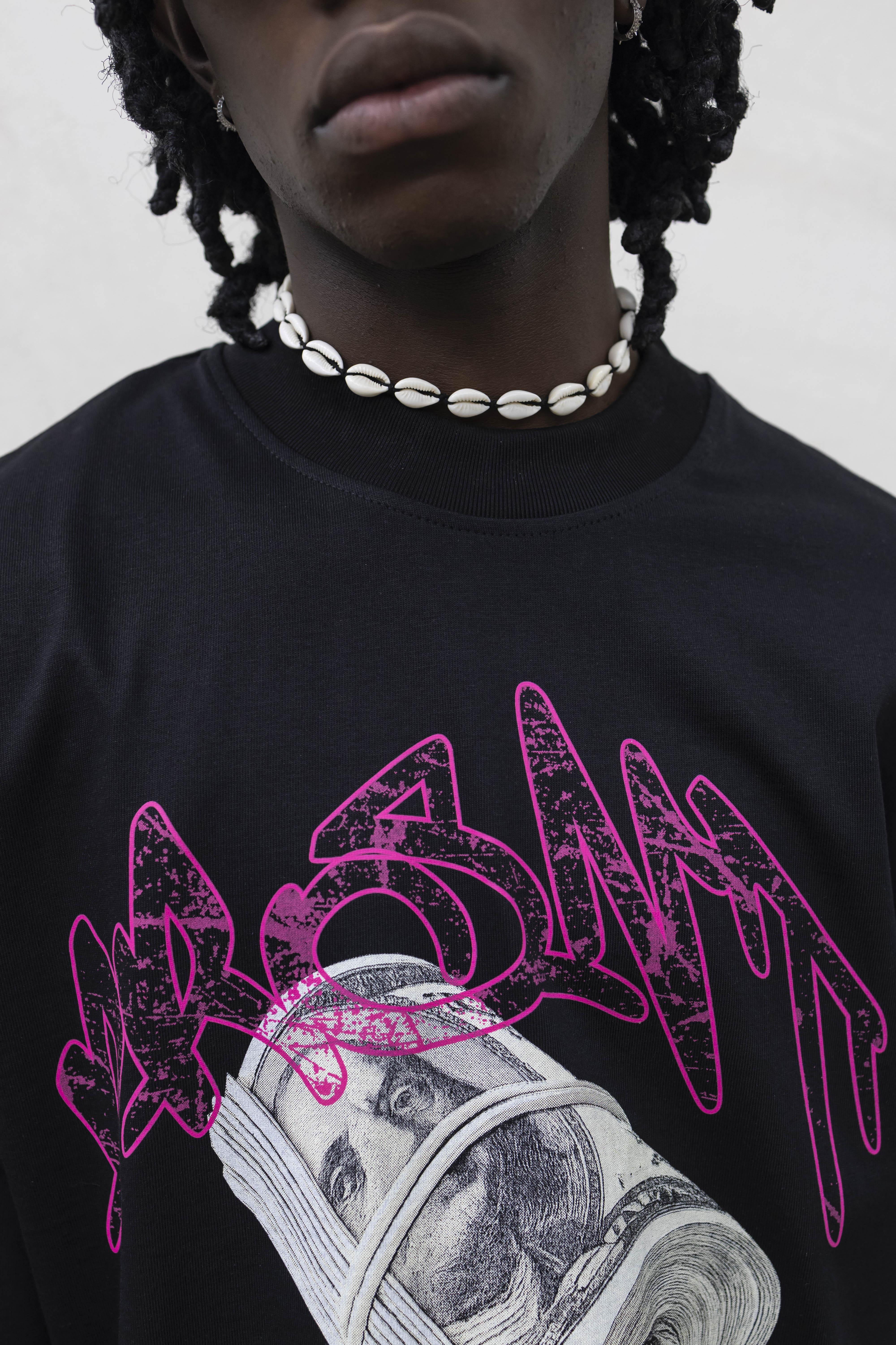 Present Day t-shirt nero con dollari PRS023 NERO PRESENT DAY