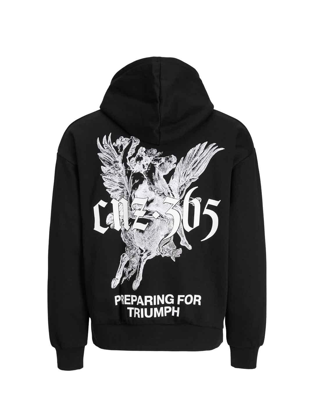 Jack & Jones felpa nero con cappuccio 12268918 NERO JACK & JONES