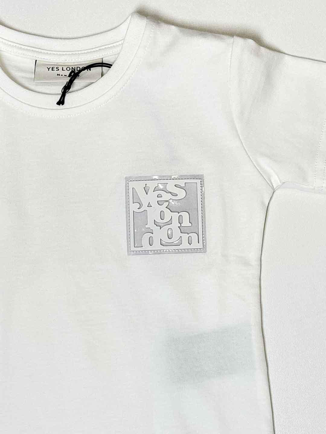 Yes London t-shirt kids bianco con logo JR2120-M BIANCO YES LONDON