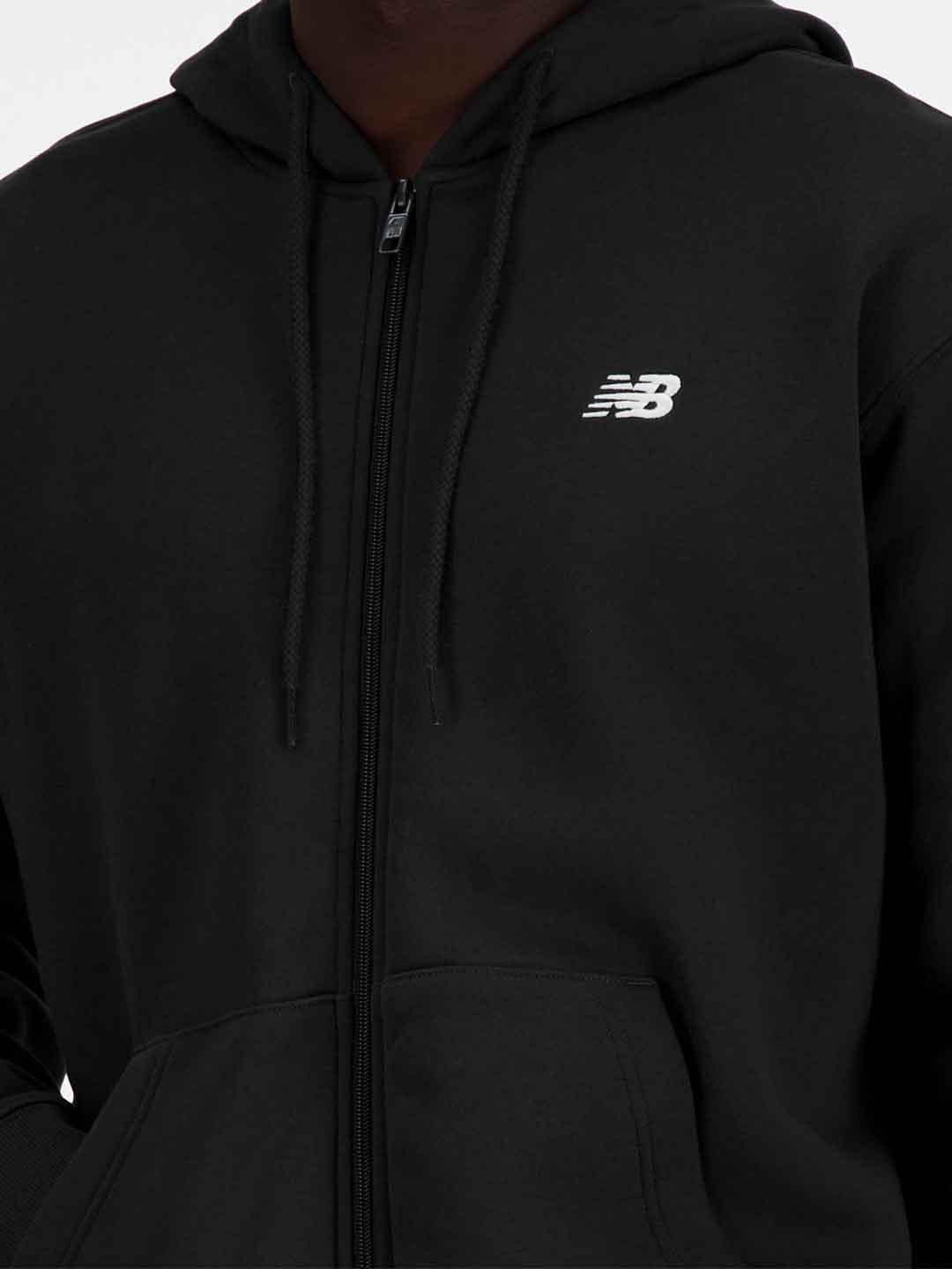New Balance felpa nero con zip e cappuccio MJ41502BK NERO NEW BALANCE