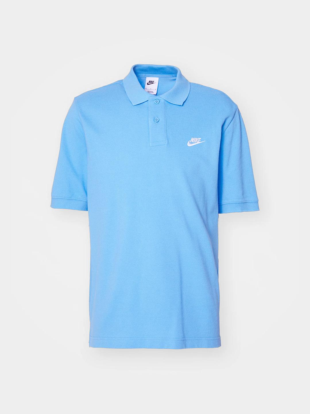 Nike polo azzurro con logo bianco FN3894-412 AZZURRO NIKE