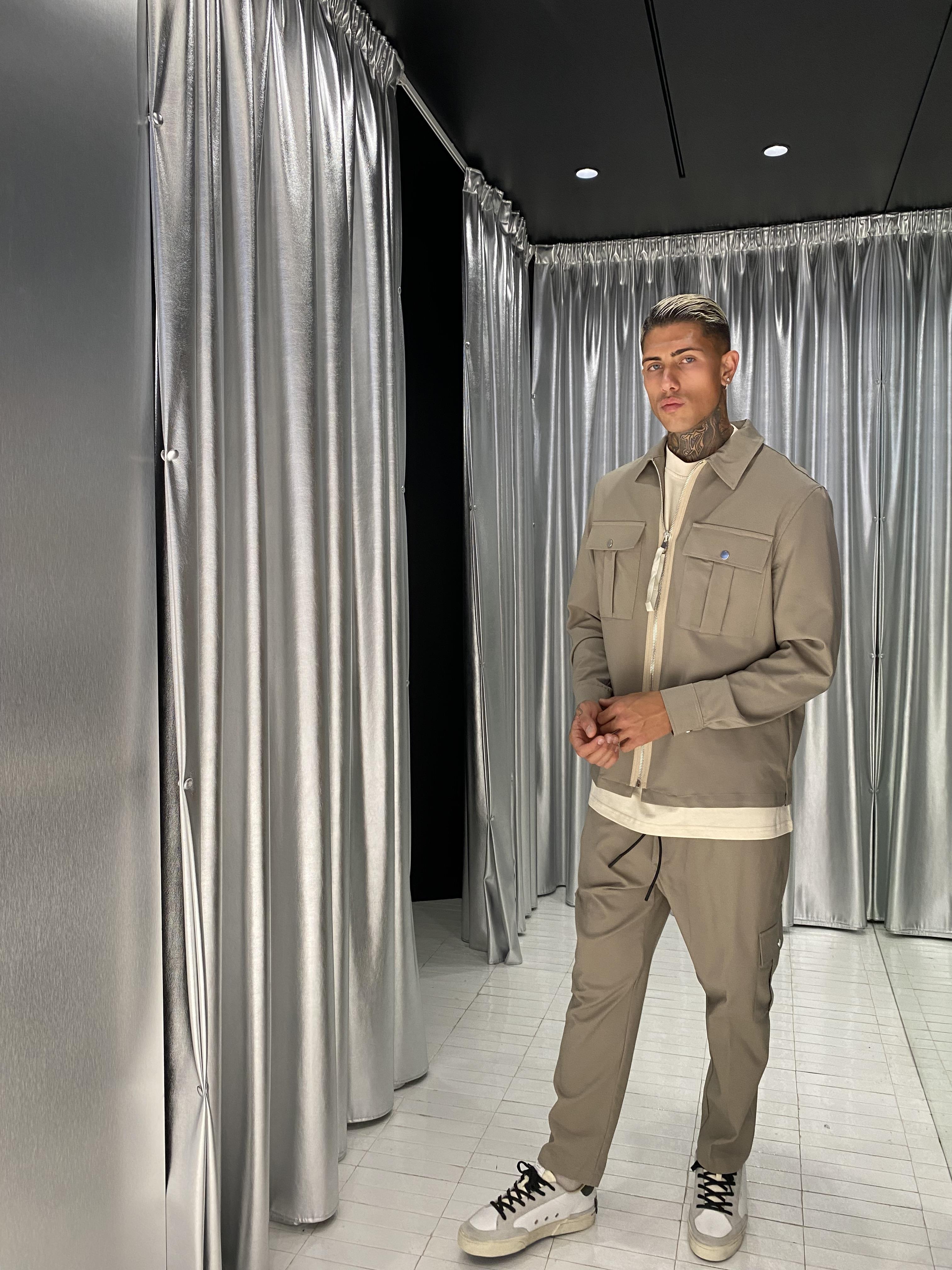 Pret A Porter camicia fango con zip 70003 FANGO PRET A PORTER