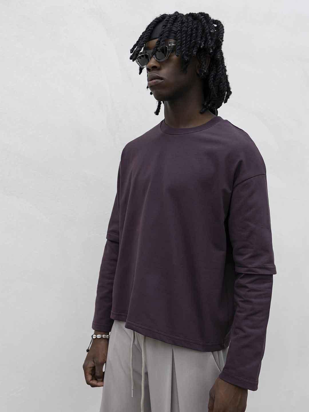 Present Day t-shirt bordeaux manica lunga PRS046 BORDEAUX PRESENT DAY