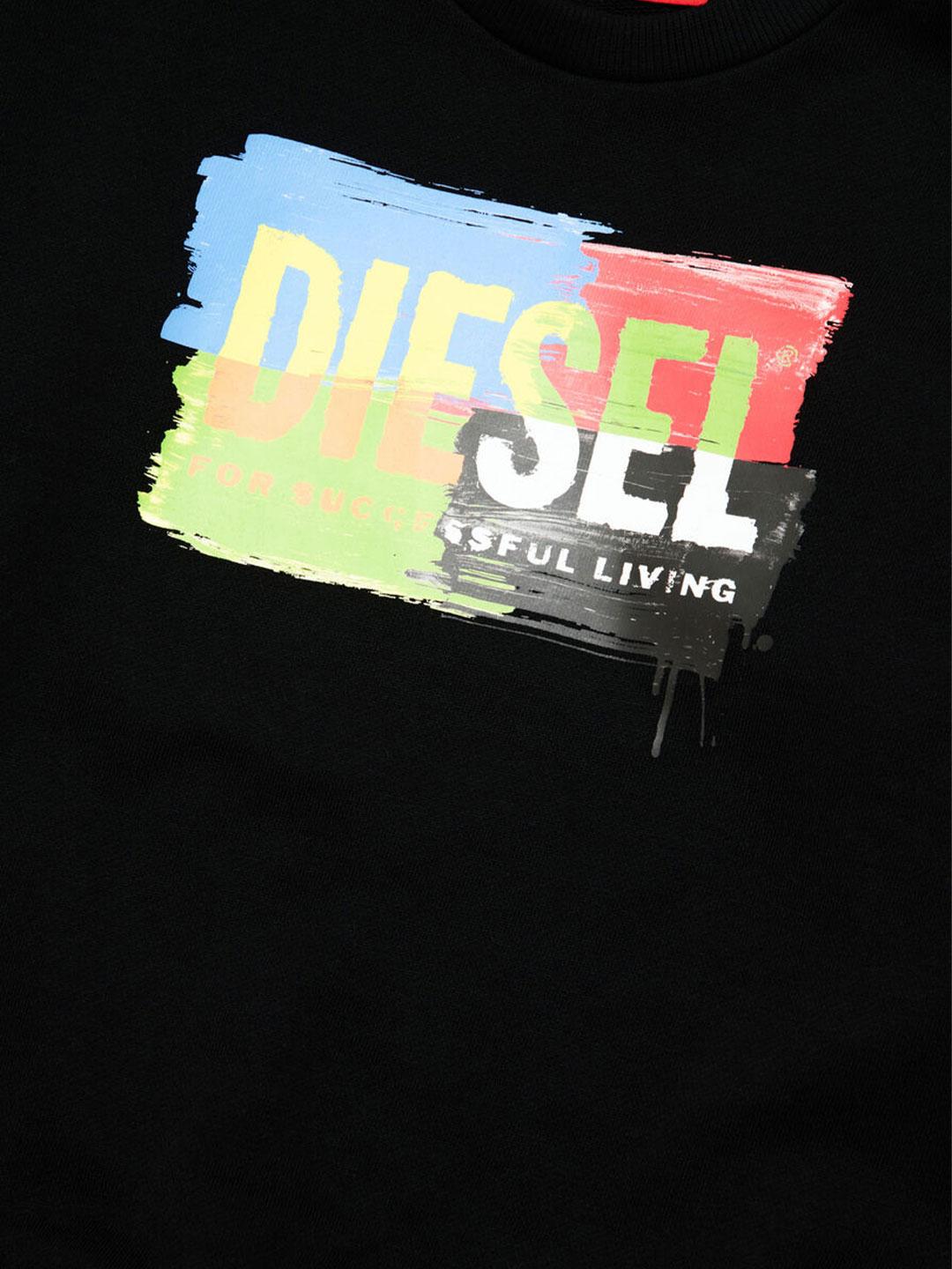 Diesel felpa neonato nero con logo multicolor K00514 KYAXZ NERO DIESEL