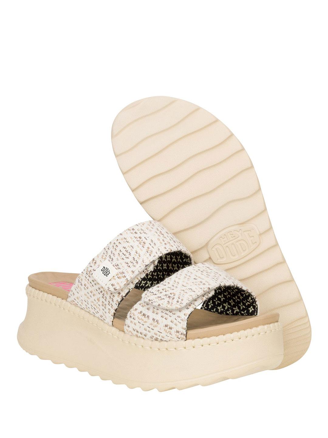Hey Dude Delray sandali beige con zeppa 43210 BEIGE HEY DUDE