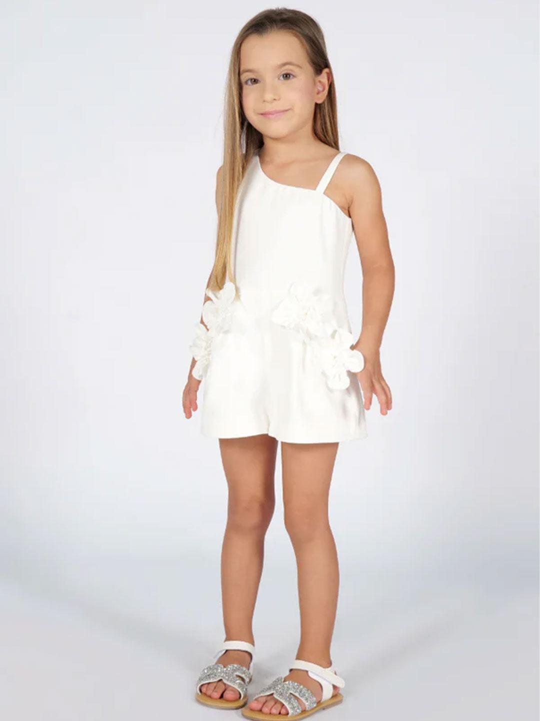 Fun Fun tuta kids bianco con fiori – Mazzola Store