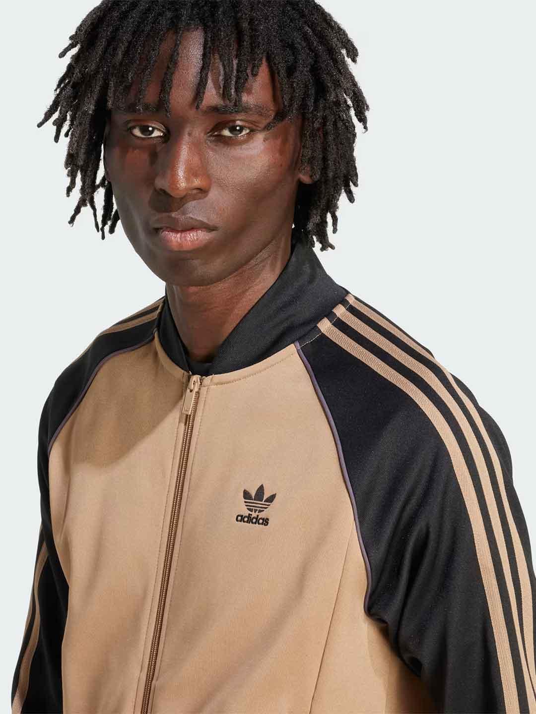 Adidas Adicolor felpa beige con zip JY1292 BEIGE ADIDAS