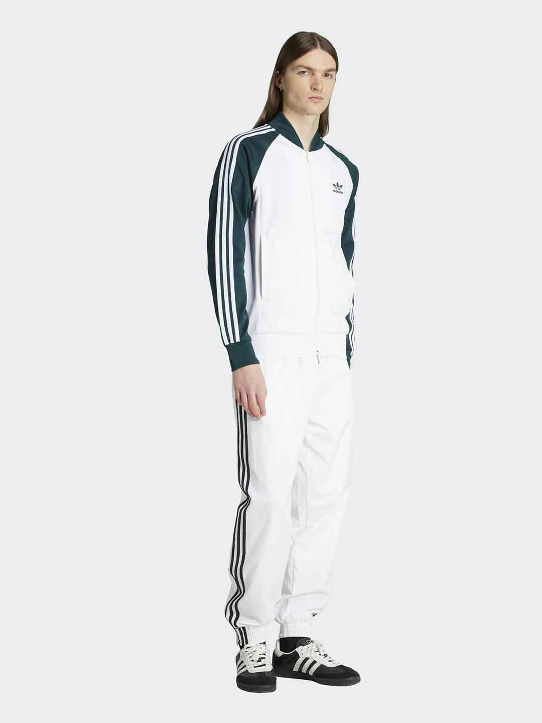 Adidas felpa bianca e verde JY1293 BIANCO ADIDAS