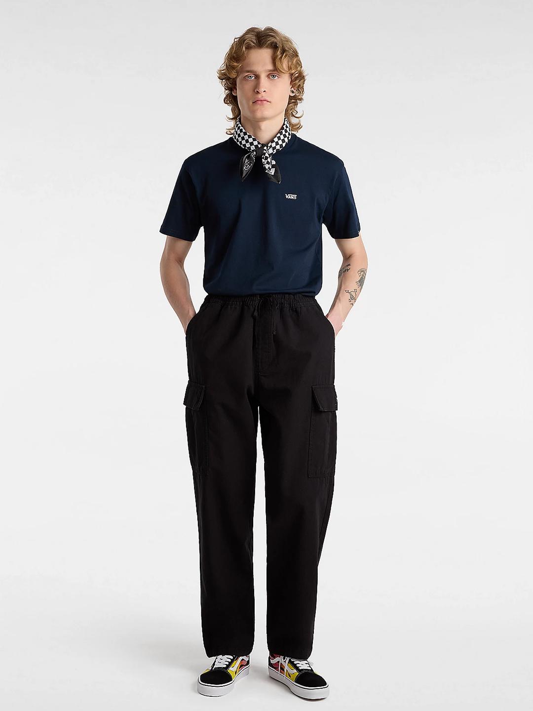 Vans Left Chest t-shirt blu con logo bianco VN0A3CZENAV1 BLU VANS