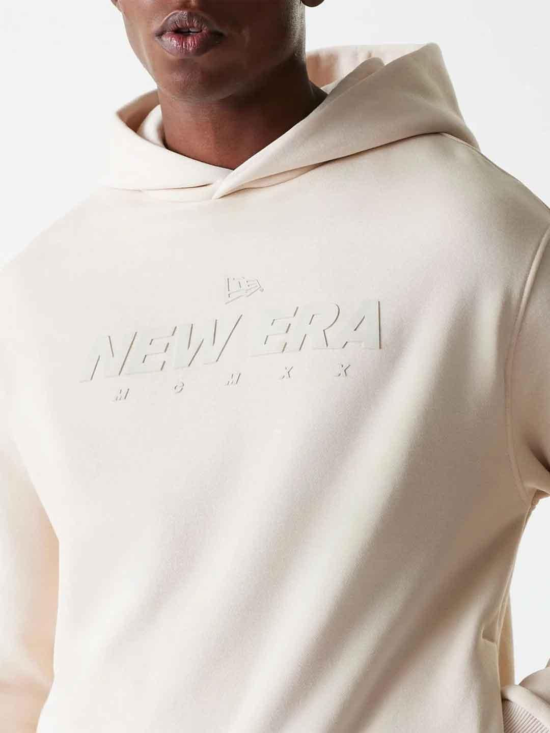 New Era felpa panna over con cappuccio 60684517 PANNA NEW ERA