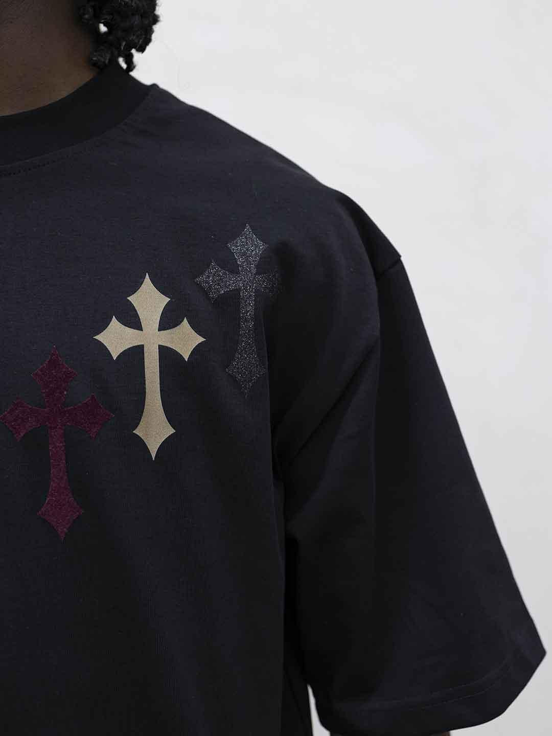 Tokyo t-shirt nero con croci RB003 NERO TOKYO