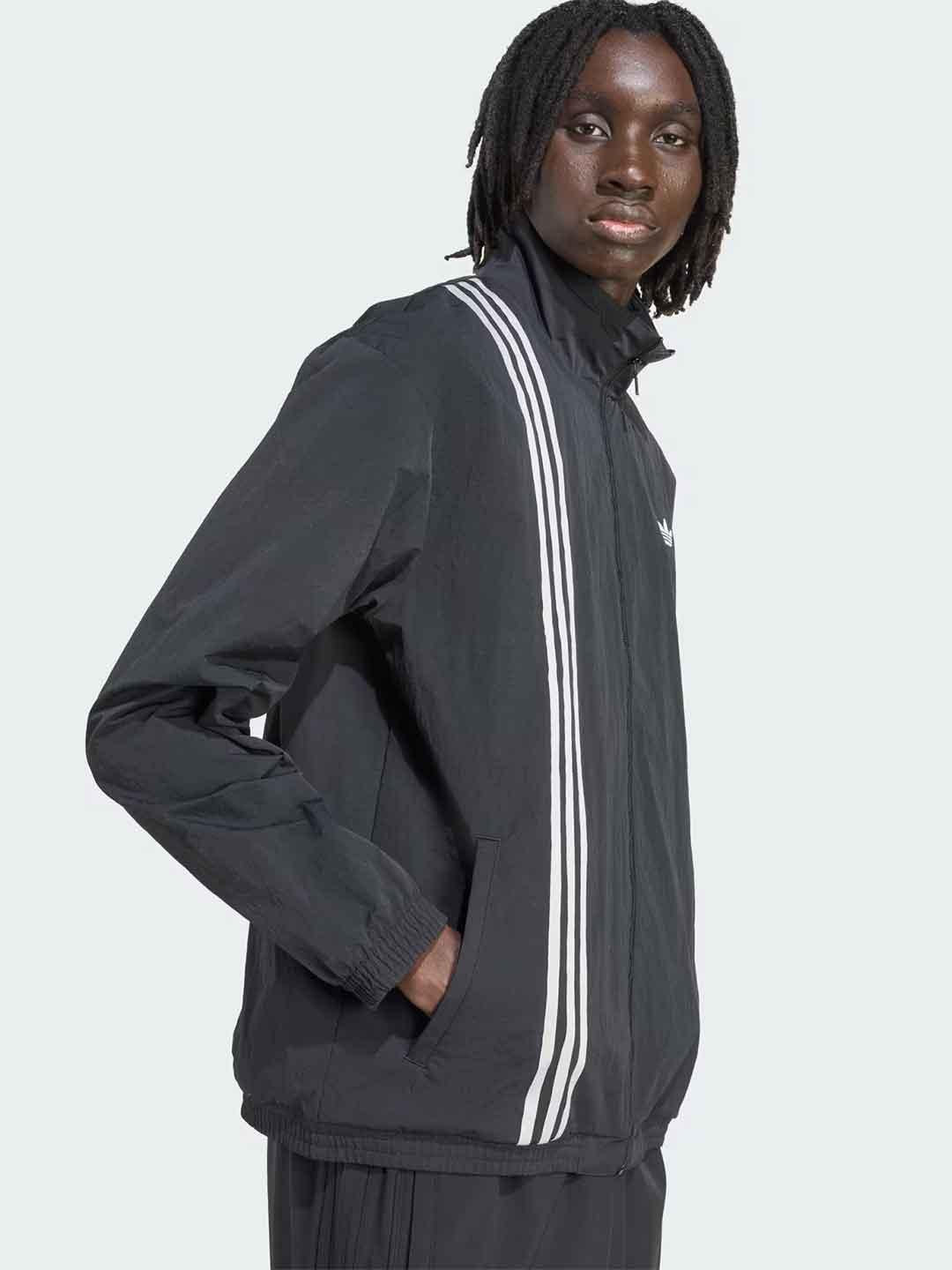 Adidas felpa nero con bande JV9882 NERO ADIDAS