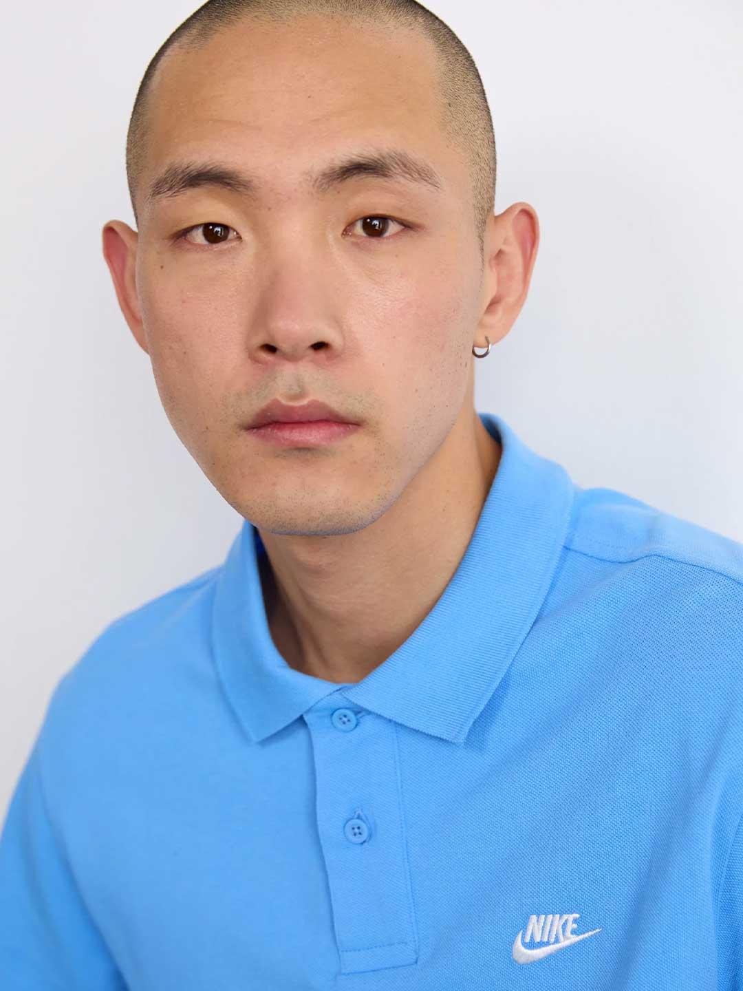 Nike polo azzurro con logo bianco FN3894-412 AZZURRO NIKE