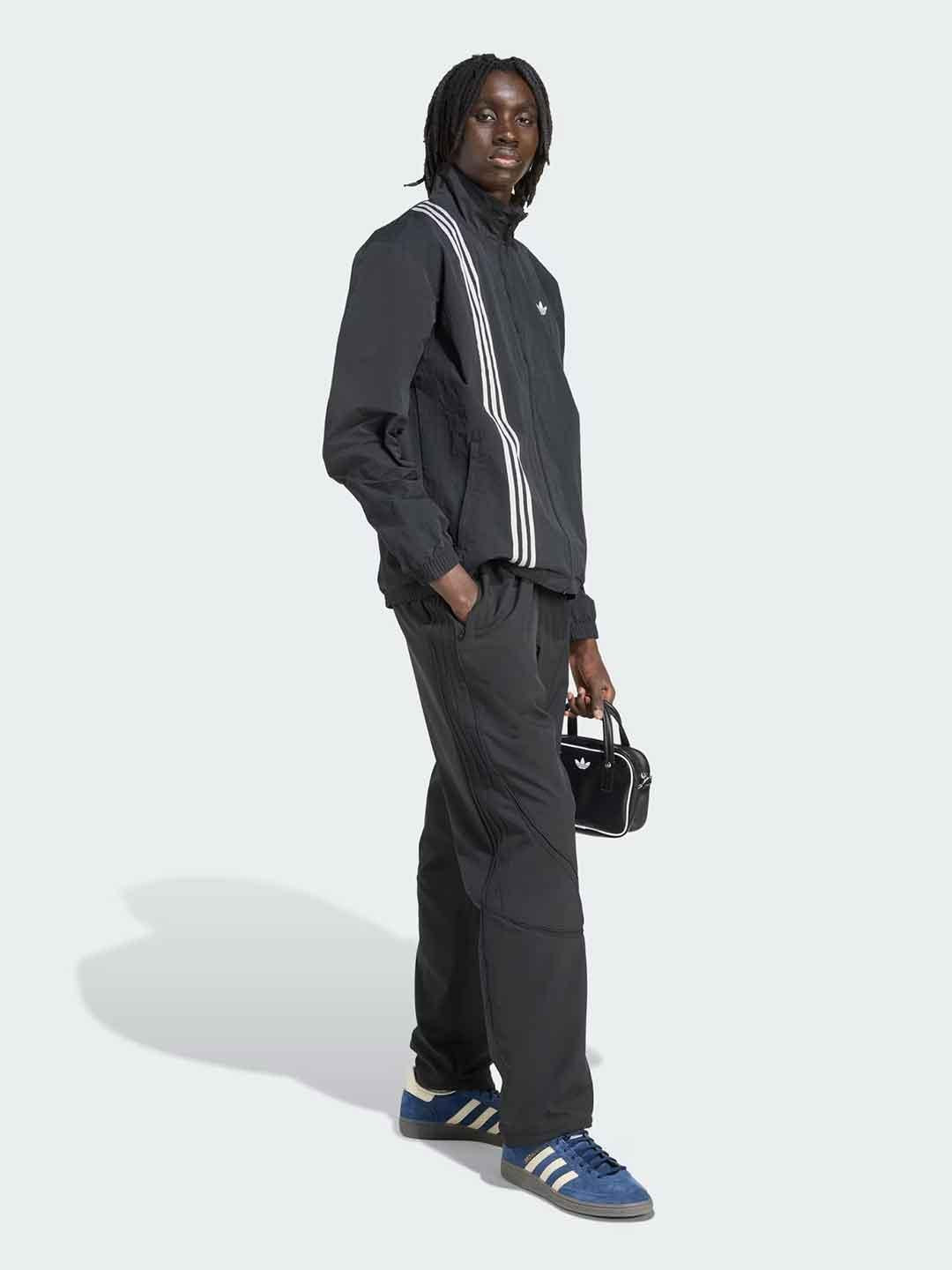 Adidas felpa nero con bande JV9882 NERO ADIDAS