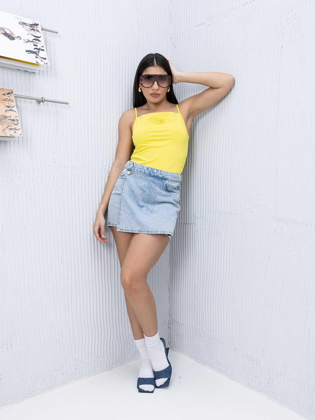 Diesel Trind top giallo con strass J02201 0AFAA GIALLO DIESEL