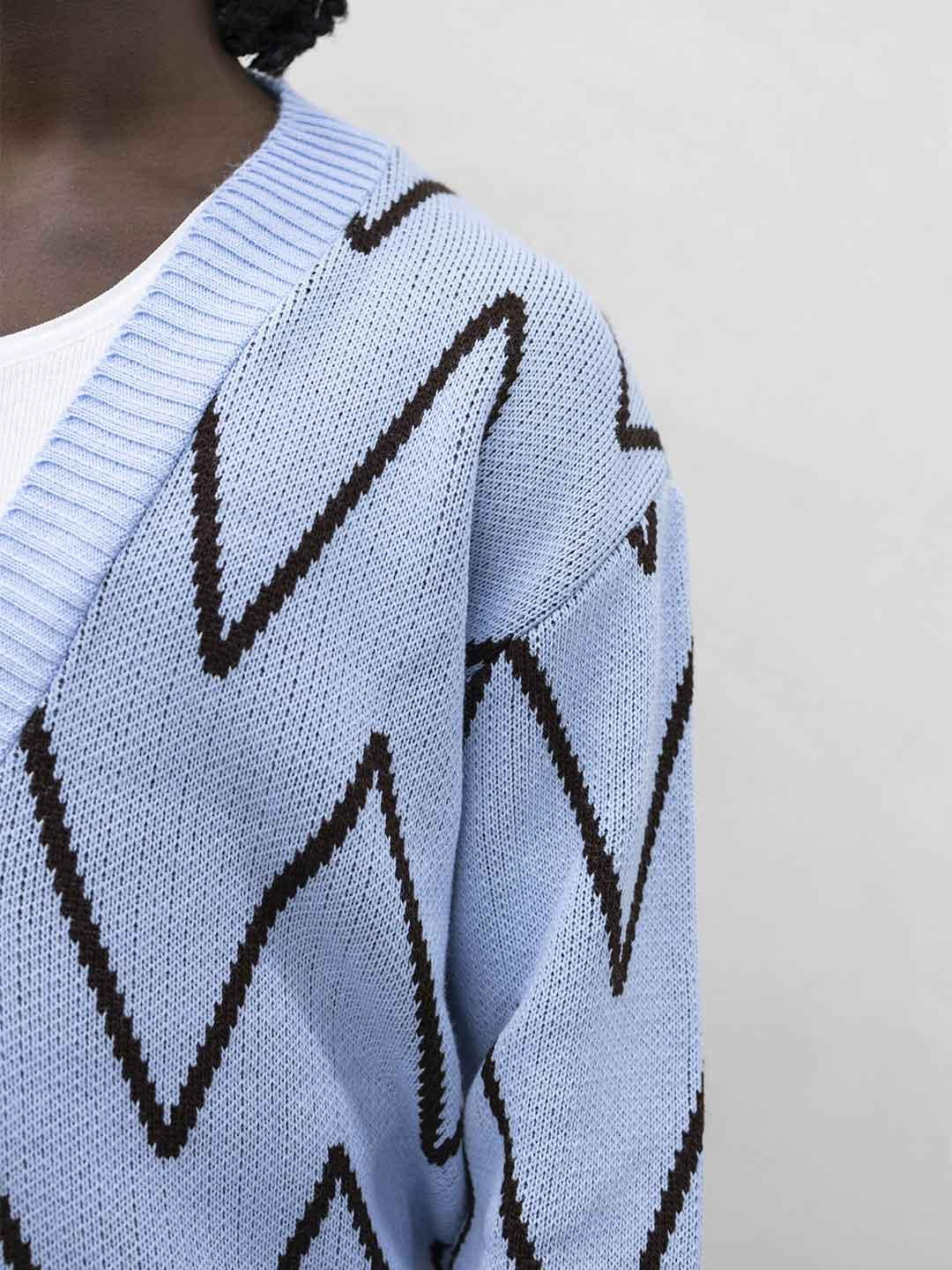 Tokyo cardigan azzurro e marrone TCK009 AZZURRO TOKYO