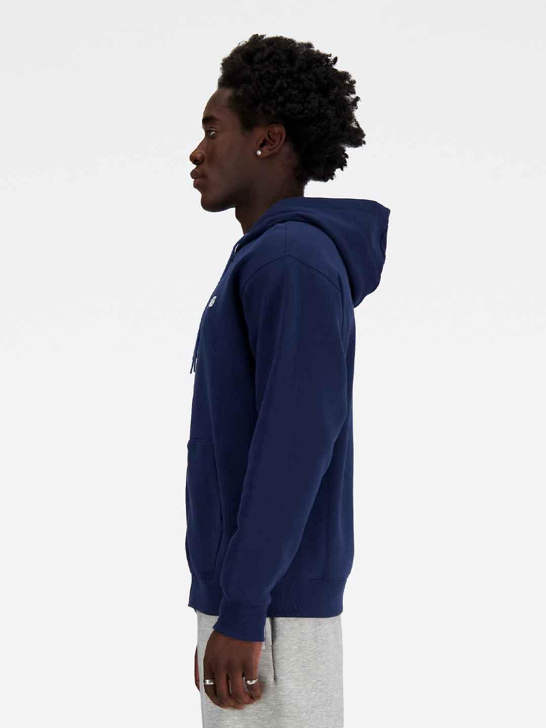 New Balance felpa blu con zip e cappuccio MJ41502NNY BLU NEW BALANCE