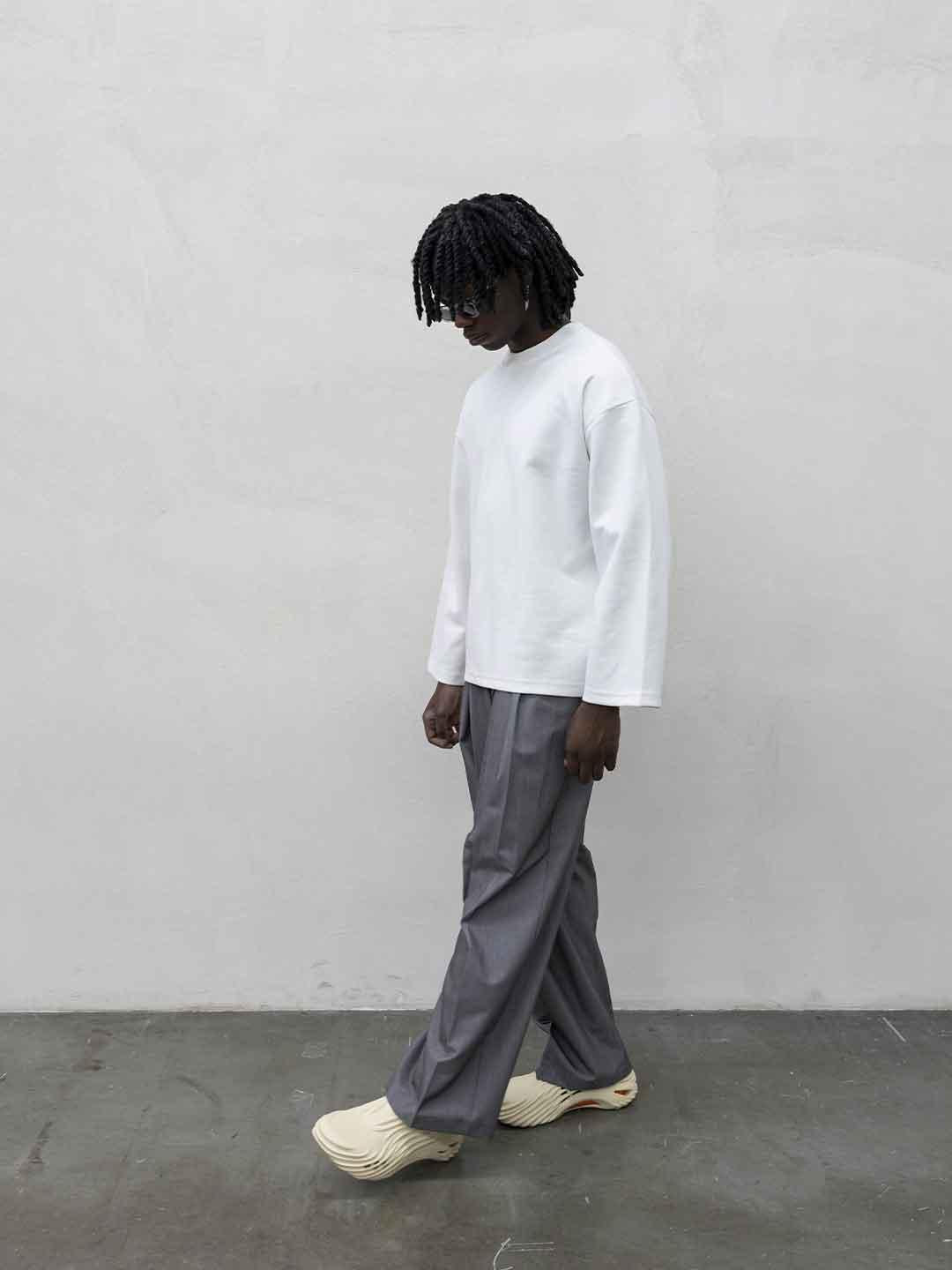 Present Day Long Perfect t-shirt bianco maniche lunghe PRS061 BIANCO PRESENT DAY
