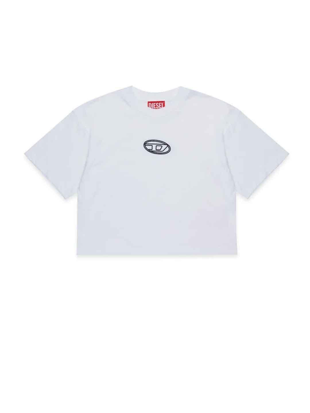 Diesel Tixan t-shirt bianco crop J02428 00YI9 BIANCO DIESEL