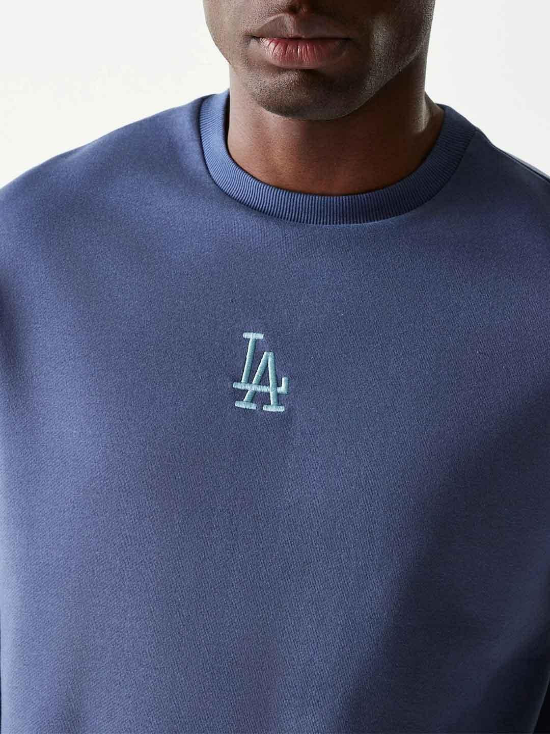 New Era felpa celeste con logo azzurro 60684482 CELESTE NEW ERA