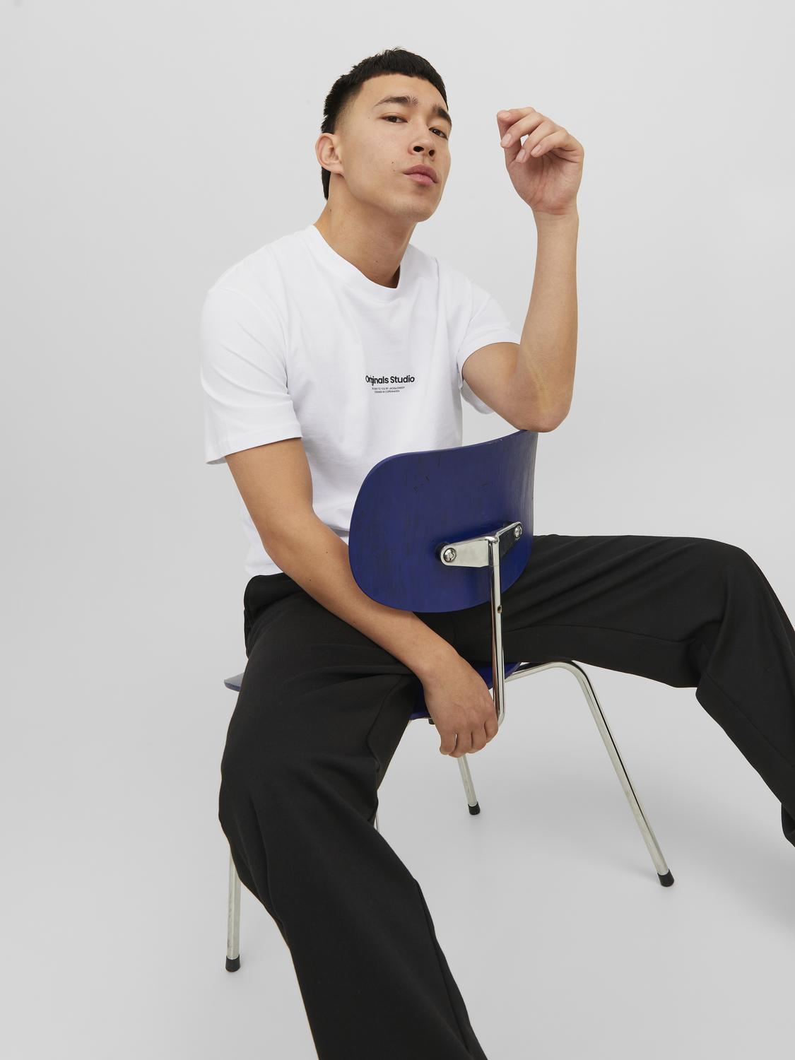 Jack & Jones t-shirt bianco Originals Studio 12240121 BIANCO JACK & JONES