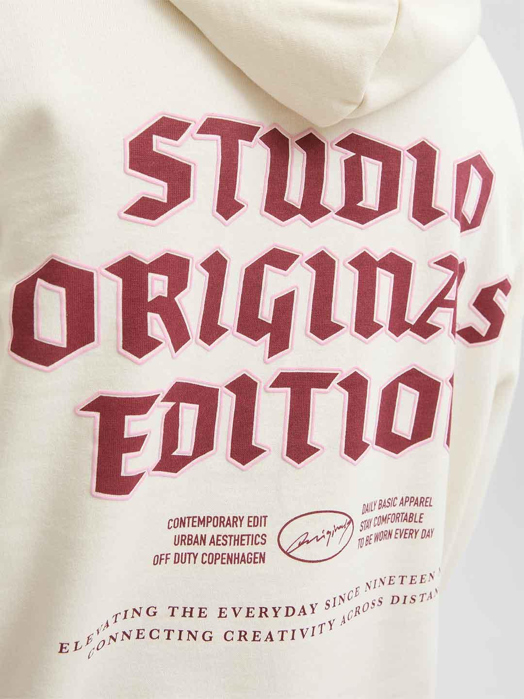 Jack & Jones felpa panna con cappuccio 12283868 PANNA JACK & JONES