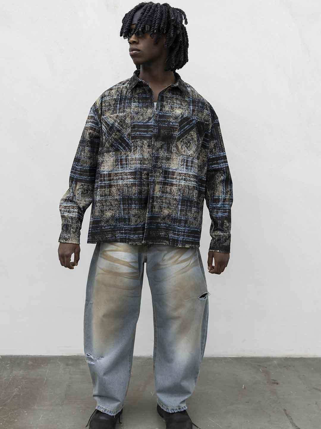 Present Day camicia marrone a righe PRS063 MARRONE PRESENT DAY