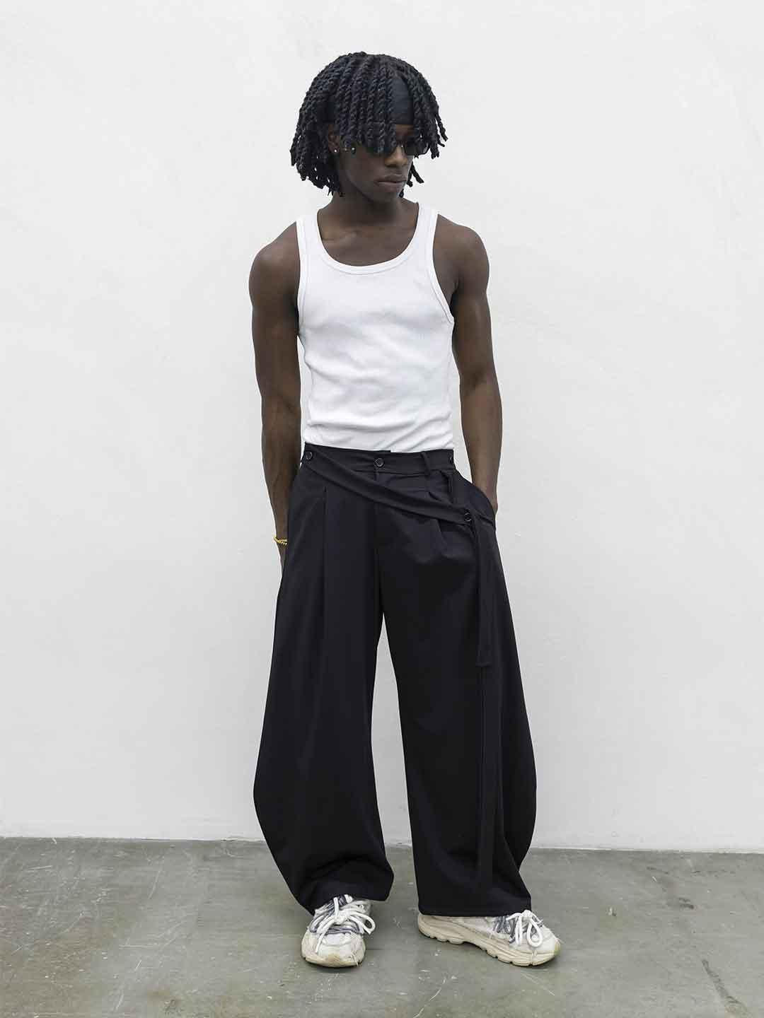 Present Day pantalone nero con cintura PRS029 NERO PRESENT DAY