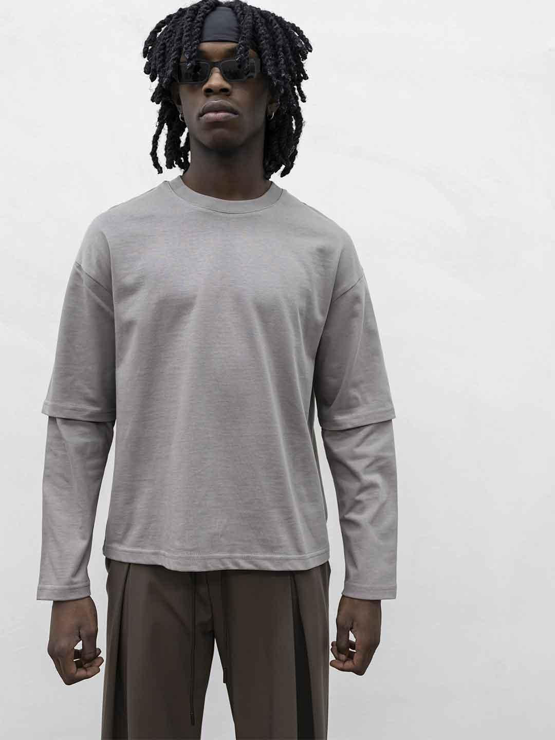 Present Day t-shirt marrone manica lunga PRS046 MARRONE PRESENT DAY