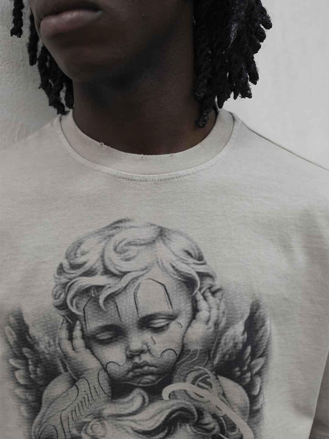 Present Day t-shirt beige con angeli PRS038 BEIGE PRESENT DAY