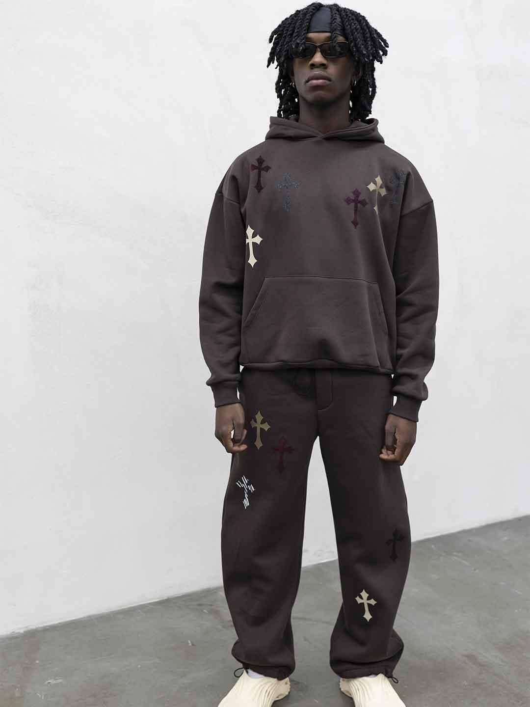 Tokyo coordinato marrone con croci RB002 MARRONE TOKYO