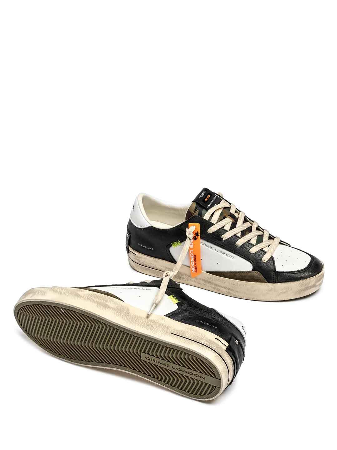 Crime Sk8 Deluxe sneakers bianco linguetta mimetica 11105 BIANCO CRIME