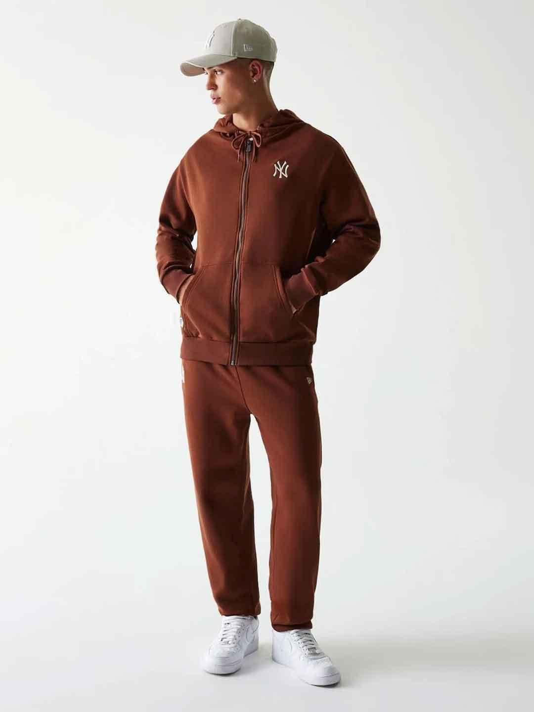 New Era felpa marrone NY con zip 60684464 MARRONE NEW ERA
