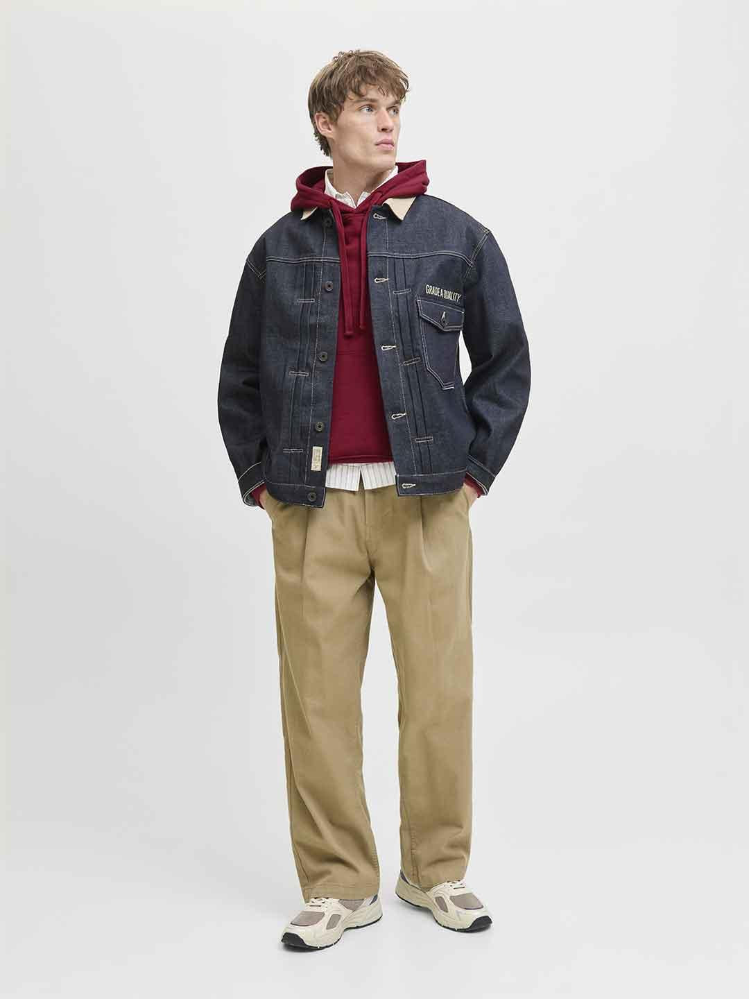 Jack & Jones felpa bordeaux con cappuccio 12283868 BORDEAUX JACK & JONES