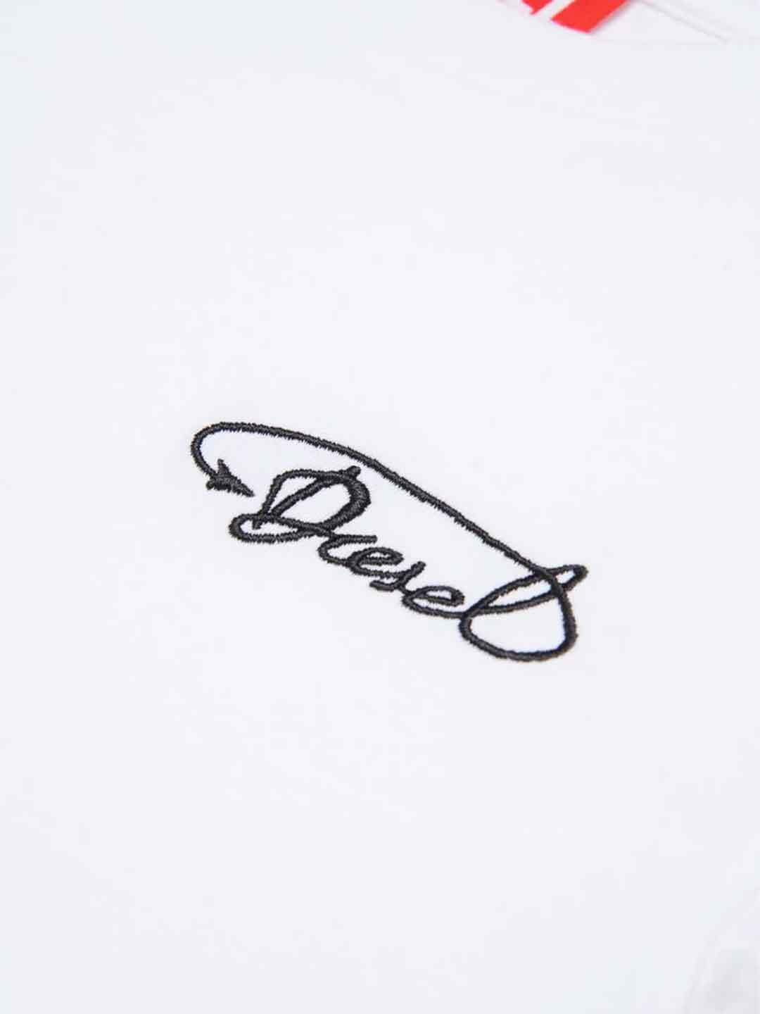 Diesel t-shirt kids bianco con logo ricamato J0256 0CATM BIANCO DIESEL