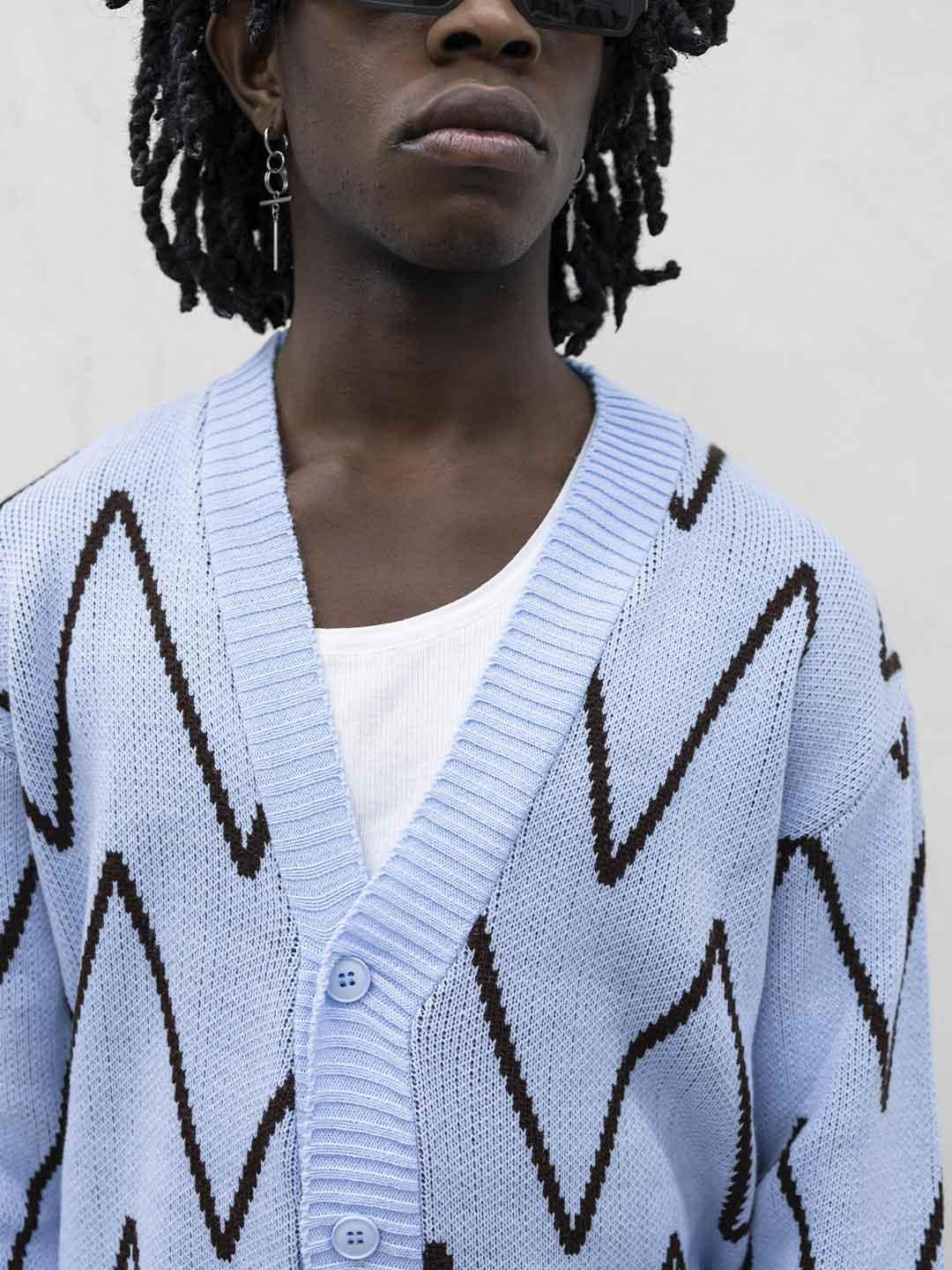 Tokyo cardigan azzurro e marrone TCK009 AZZURRO TOKYO
