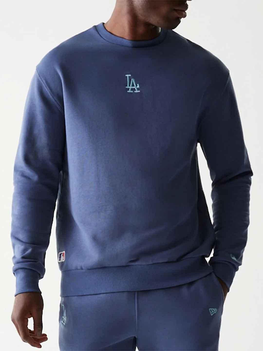 New Era felpa celeste con logo azzurro 60684482 CELESTE NEW ERA