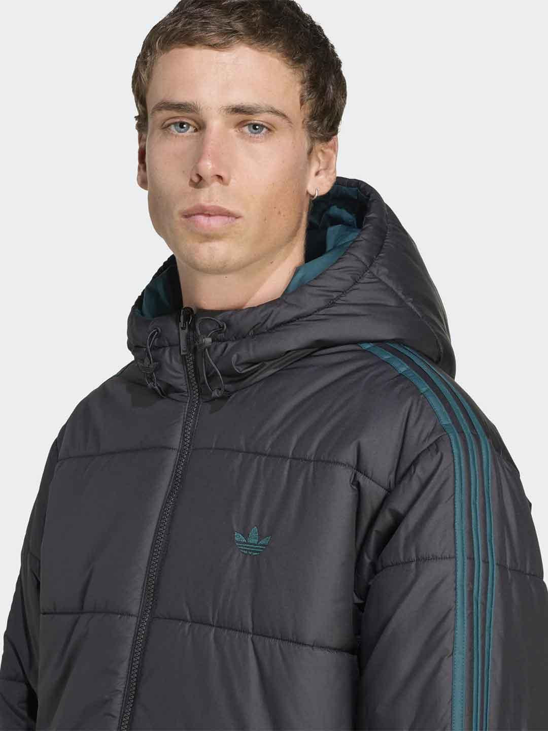 Adidas piumino nero e verde reverse JX6447 NERO ADIDAS