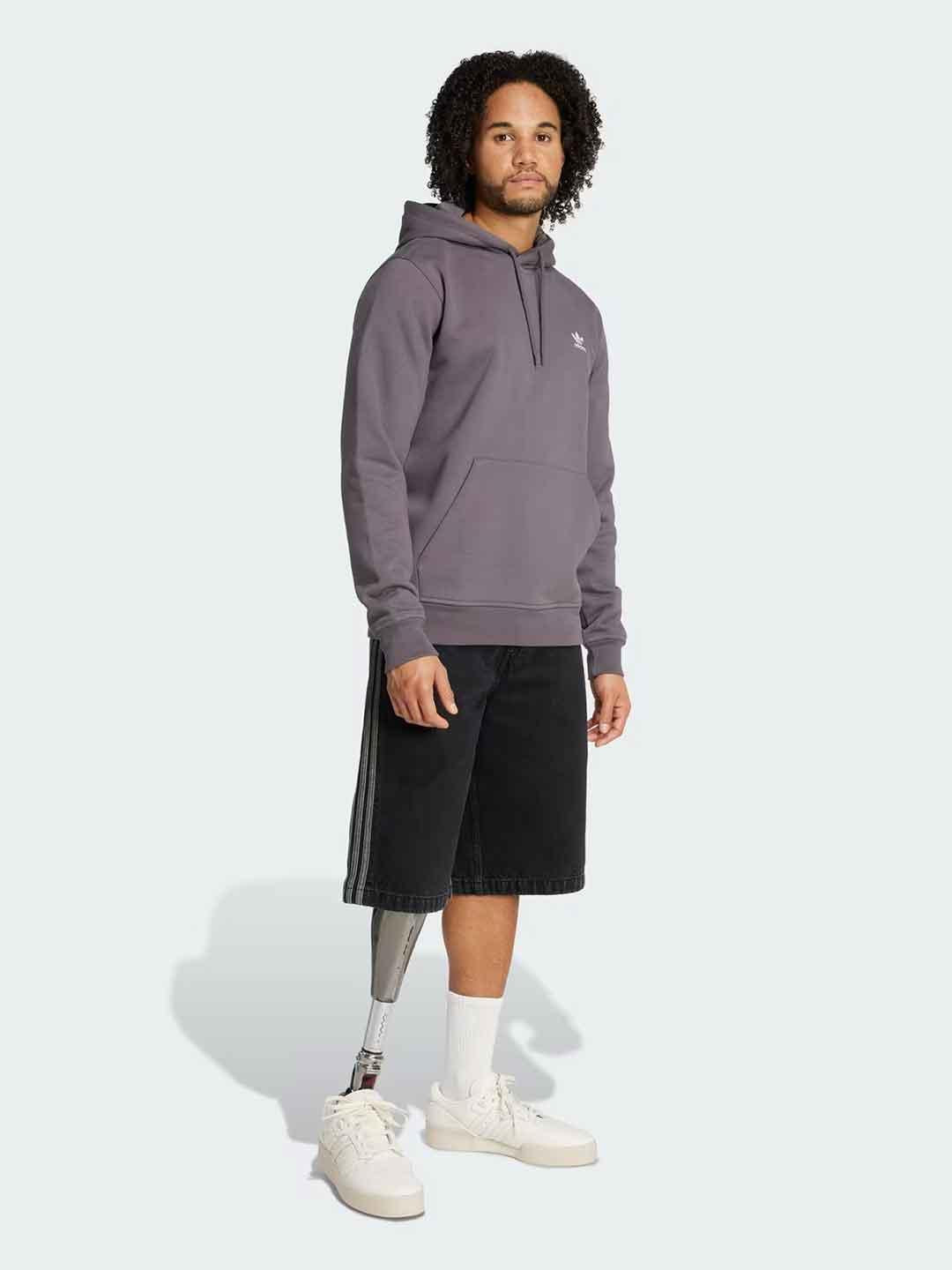 Adidas felpa grigio con cappuccio JW1063 GRIGIO ADIDAS