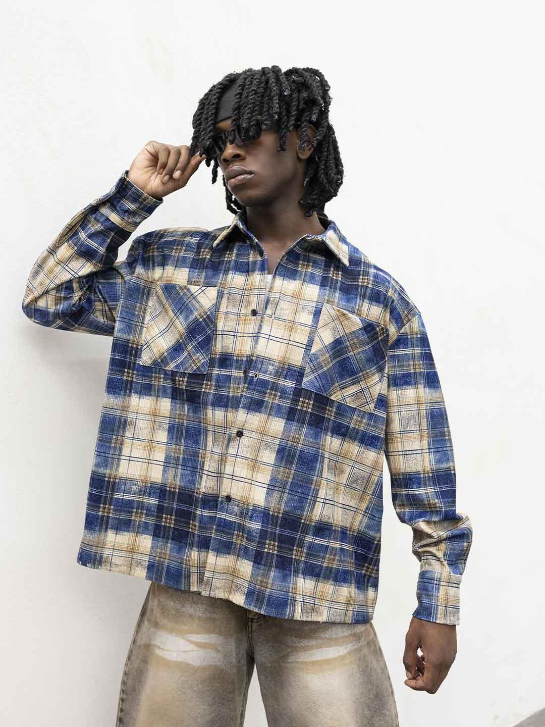 Present Day camicia blu a righe PRS063 BLU PRESENT DAY