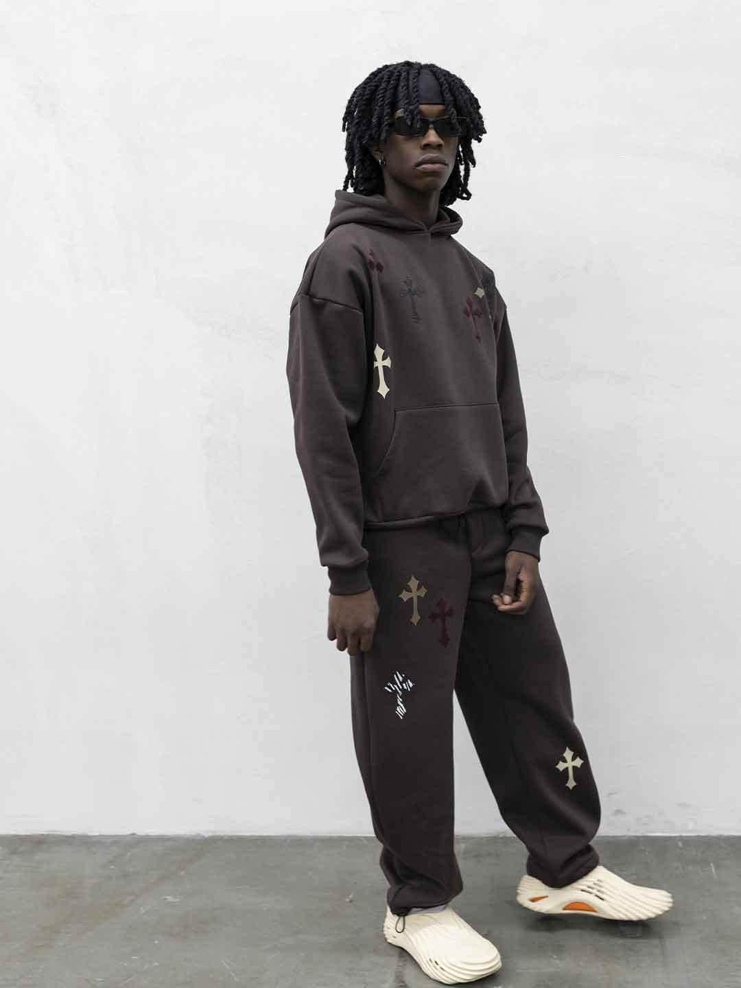 Tokyo coordinato marrone con croci RB002 MARRONE TOKYO