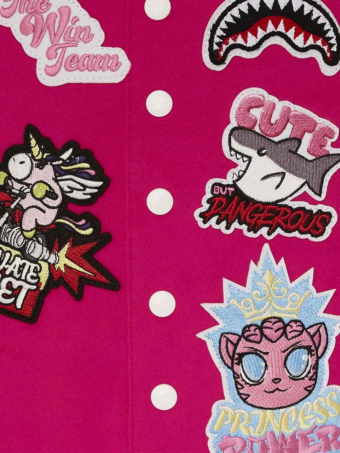 Sprayground Girl Varsity DLX zaino rosa con patch 910B7646NSZ ROSA SPRAYGROUND