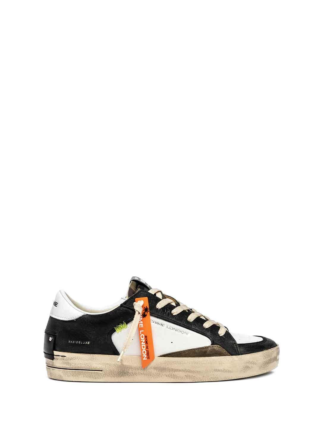 Crime Sk8 Deluxe sneakers bianco linguetta mimetica 11105 BIANCO CRIME