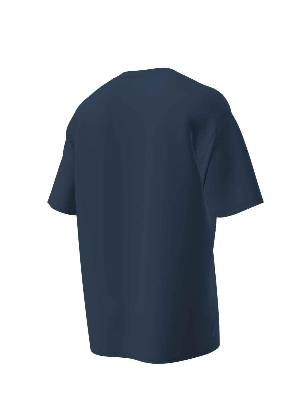 New Balance t-shirt blu con logo bianco MT41509NNY BLU NEW BALANCE