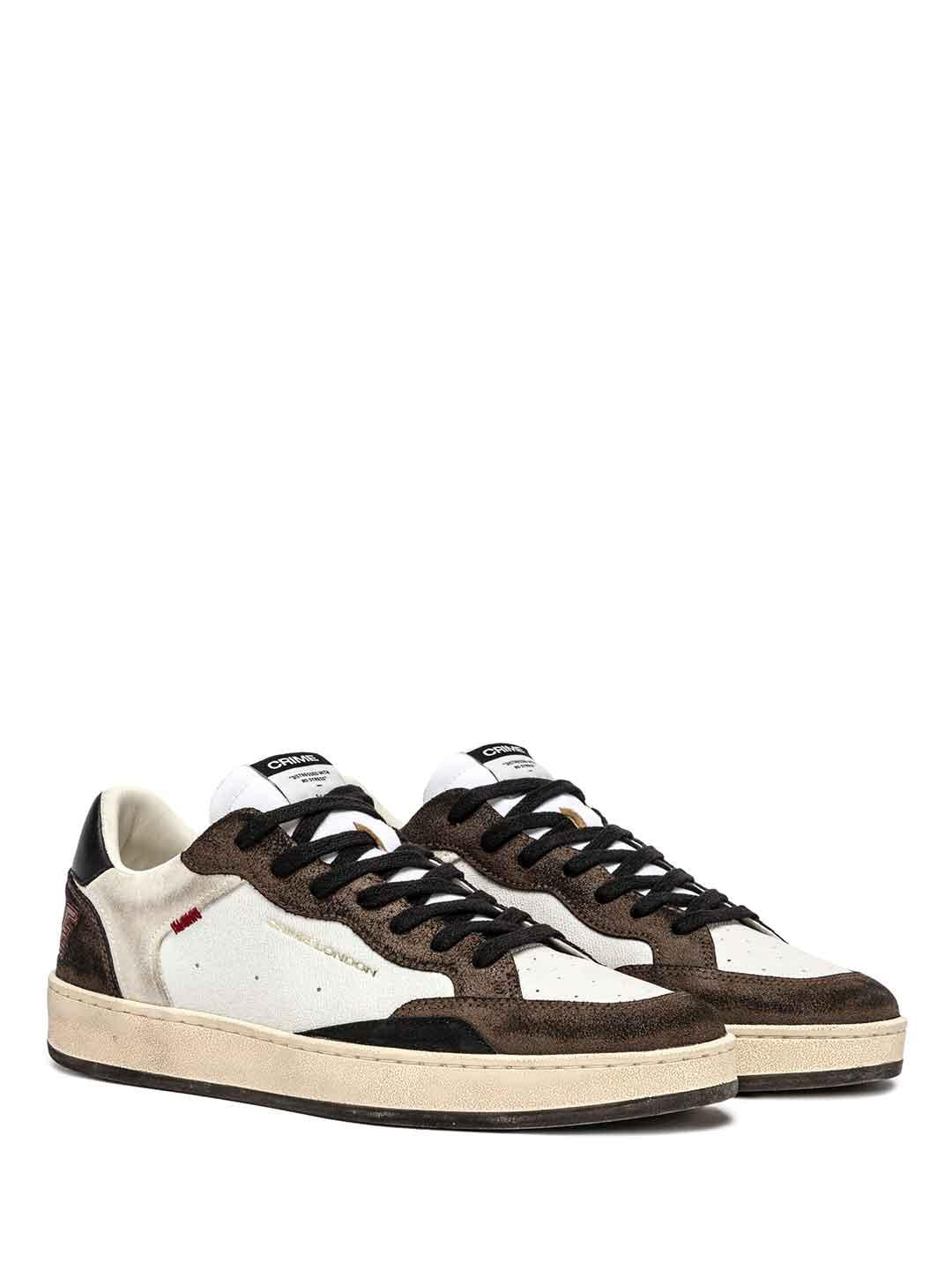 Crime Chelsea sneakers bianco con tab marrone 11200 BIANCO CRIME