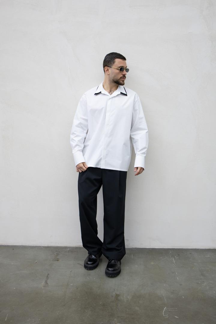 Tokyo camicia bianco con collo nero TKN025N BIANCO TOKYO