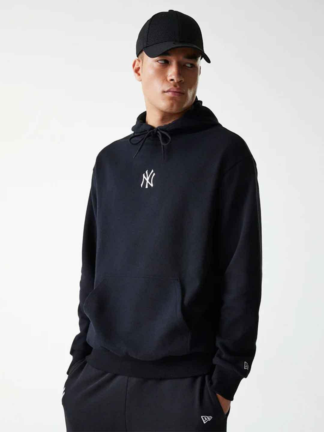 New Era felpa nero con logo bianco 60675777 NERO NEW ERA